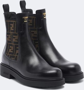 Fendi Commando FF Zucca leather Chelsea boots