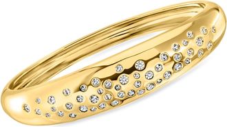Ross-Simons 14kt Yellow Gold-Plated Bangle Bracelet With Czs