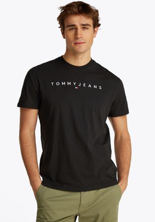 Tommy Jeans T-Shirt TOMMY JEANS TJM REG LINEAR LOGO TEE EXT, Herren, Gr. XXL, schwarz, Single Jersey, Obermaterial: 100% Baumwolle, Rundhals, Shirts T-Shirt