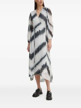Bruuns Bazaar Midi-wikkeljurk met tie-dye print - Wit