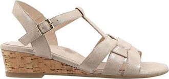 Ara Sirmione-S Sandalen met Hoge Hak - Dames - Sleehakken - Beige - 40 1/2 EU - Leer - Schoenen