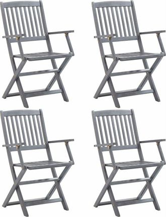 vidaXL Vidaxl - Folding Outdoor Chairs 4 pcs Solid Acacia Wood