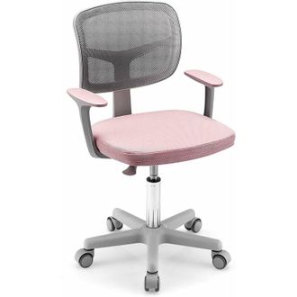 Costway Costway - Sedia per Scrivania per Bambini, Sedia per Computer per Bambini con Altezza Regolabile, Ruote con Freni, Sedile Girevole a Rete, Sedia