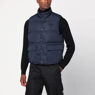 Prada Blue padded vest in Re-Nylon