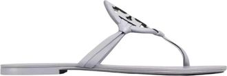 Tory Burch Miller Flip Flops - Dames - Slippers - Blauw - 37 EU - Leer - Schoenen
