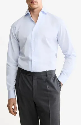 Mango Cotton Button-Up Shirt in Sky Blue at Nordstrom, Size X-Large