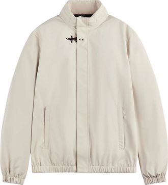 Fay Tailored High-Collar Travel Jacket with Concealed Closure