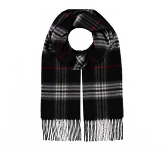 Fraas Cashmink Scarf In Black Plaid