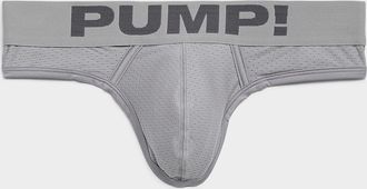 Pump! Mens Grey micro-perforated string thong