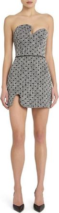 Amanda Uprichard Puzzle Strapless Minidress in Black White at Nordstrom, Size X-Small