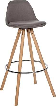Clp Clp - Taburete De Bar Corbin De Tela Con Base De 4 Patas Redondas Gris Topo Natural