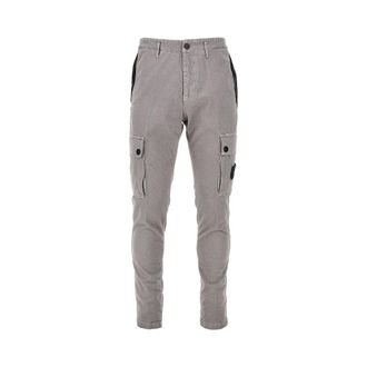 Stone Island Organic cotton pants with logo Badge Man 30