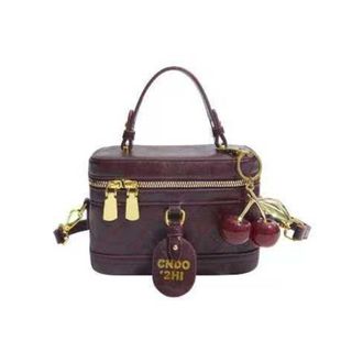 Generic Cymwer Women PU Retro Box Handbags with Pendant Crossbody Bag for Travel Work (Red)