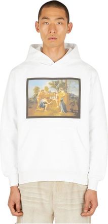 DEATH Cigarettes Louvre Hooded Sweatshirt - Heren - Hoodies - Wit - S - Katoen - Hoodies & sweatvesten