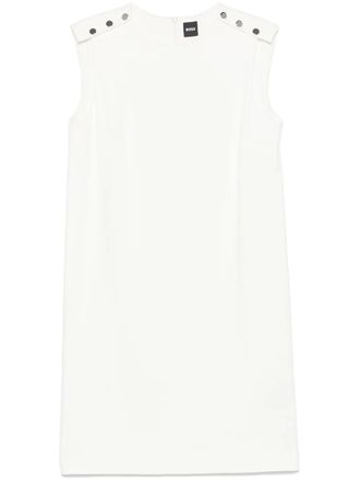 BOSS buttoned-shoulders mini dress - women - Polyamide/Elastane/Viscose - 38 - White