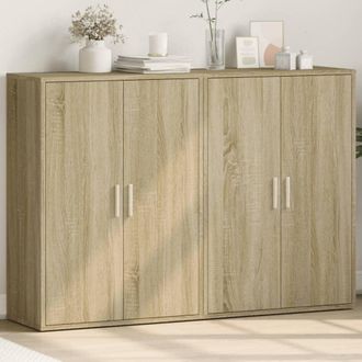 vidaXL Vidaxl - Aparadores 2 Uds Madera De Ingenier&iacute;a Roble Sonoma 60x31x84 Cm