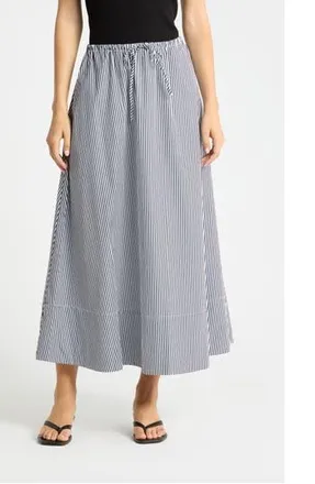 Joie Mini Yarn Dyed Stripe Maxi Skirt in Black/White at Nordstrom Rack, Size X-Small