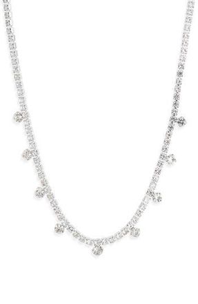 Nordstrom Rack Crystal Drop Tennis Necklace in Clear- Silver at Nordstrom Rack