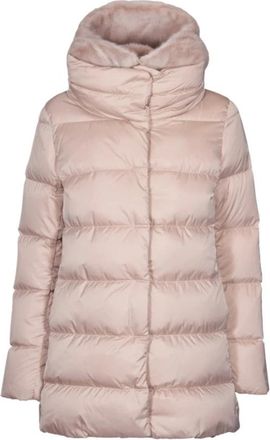 Herno Gewatteerde donsjas met bont - Dames - Winterjassen - Beige - L - Jassen