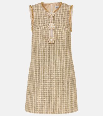 Self Portrait Miniabito in bouclé con applicazioni