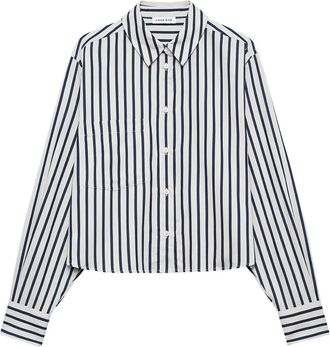 Anine Bing Camicia Essie crop a righe - Bianco
