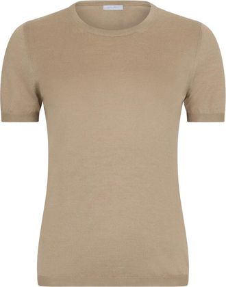 Malo Top a maniche corte in maglia fine - Toni neutri