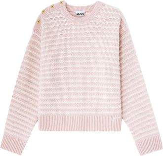 Ganni Maglione a righe con bottoni - Giallo