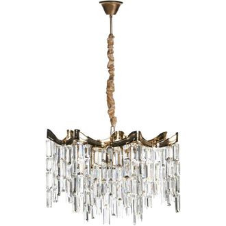 Beliani Lampadario pendente in stile glamour Design a pi&ugrave; livelli Cristalli sintetici dorati Jemni