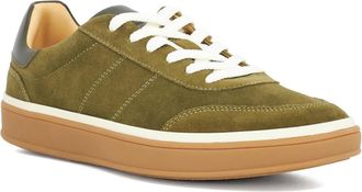 Dune London Mens Tony Suede Lace-Up Trainers Size UK 10 Suede Green