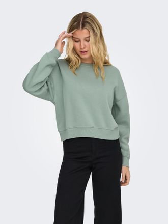 Only Sweatshirt ONLY ONLBEST L/S CREW NECK SWT NOOS, Damen, Gr. XS, jadeite, Sweatware, Obermaterial: 65% Polyester, 35% Baumwolle, unifarben, regular fit 