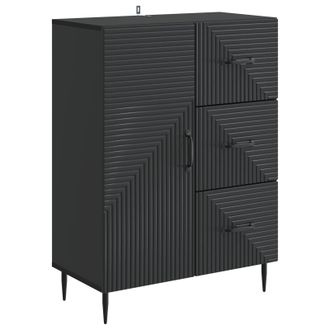 vidaXL Aparador Negro 66 X 34,5 X 89,5 Cm Madera De Ingenier&iacute;a Vidaxl