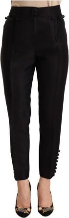 Dsquared2 Elegante Cropped Broek - Dames - Slim Fit Broeken - Zwart - S - Wol - Broeken