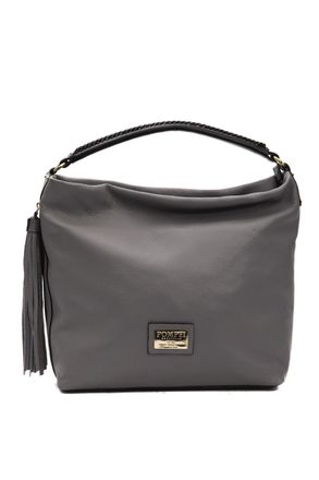 Pompei Donatella WoMens Gray Leather Shoulder Bag - Grey - One Size