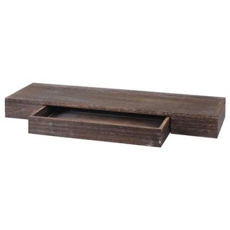 Hhg Nunca Usado] Estanter&iacute;a De Pared Hhg 922, Estanter&iacute;a De Pared Estanter&iacute;a Colgante, Caj&oacute;n Madera Maciza 8x80x25cm, Marr&oacute;n, Shabby