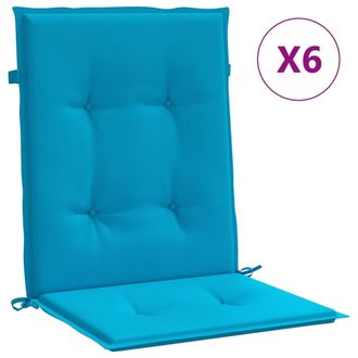 vidaXL Coj&iacute;n Silla Jard&iacute;n Respaldo Bajo 6 Uds Tela Oxford Azul Vidaxl