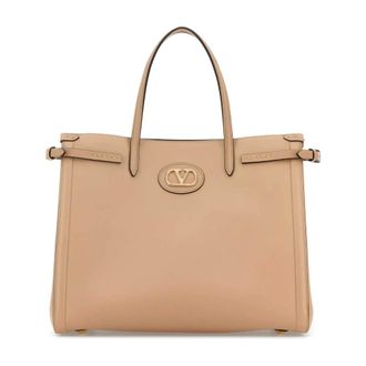 Valentino Garavani Tote Bags, female, Brown, Size: ONE SIZE VLogo Signature Shopping Bag
