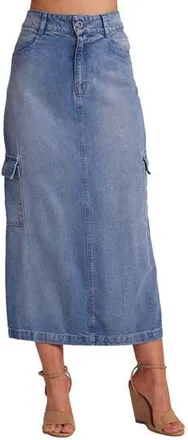 Cloth & Stone Cargo Long Denim Skirt in Pacific Salt Wash at Nordstrom Rack, Size 32