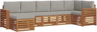 vidaXL Conjunto De Sof&aacute;s De Exterior 7 Uds. Gris Natural Y Claro Vidaxl
