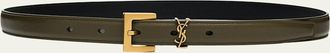 Saint Laurent YSL Monogram Leather Belt