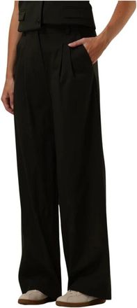Modstr&ouml;m Elegante Groene Kimanamd Broek - Dames - Wijde Broeken - Zwart - XS - Polyester - Broeken