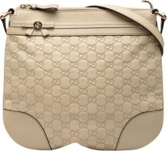 Gucci Pre-owned Mayfair Crossbody Bag - Dames - Pre-owned - Beige - Maat: ONE Size Leer