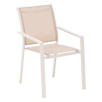 Hesperide Hesperide - Sill&oacute;n De Jard&iacute;n Apilable Essentia De Lino Y Arcilla Con Revestimiento Epoxi De Aluminio - Hesp&eacute;ride