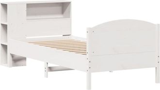 vidaXL Bookcase Bed without Mattress White 75x190cm Small Single Solid Wood Pine Vidaxl