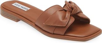 Steve Madden Tatumm Slide Sandal in Cognac Lea at Nordstrom Rack, Size 9.5