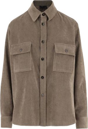 F.it Ribbed Stretch Nylon Blend Shirt - Dames - Overhemden - Beige - 4XL - Nylon - Overhemden