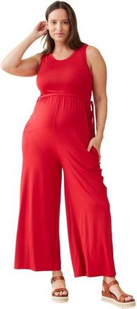 Ingrid & Isabel The Limitless Maternity Knit Jumpsuit in Red at Nordstrom, Size X-Small