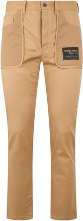 Moschino Rechte broek met zichtbare zakken - Heren - Chinos - Beige - XS - Katoen - Broeken