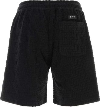 Tatras Textured Cotton Blend Jogger Shorts - Black