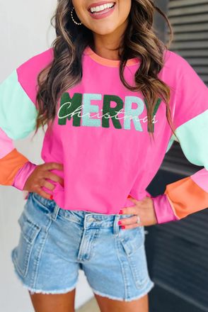 Azura Exchange Kleurblok Vrolijk Kersttrui