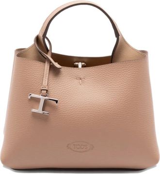 Tod's Borsa tote in pelle con dettaglio logo - Toni neutri